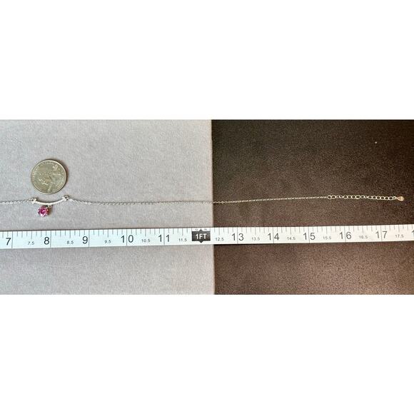 NEW 1ct Pink Sakura Moissanite on 16-18" 925 Silver Necklace - Picture 5 of 7